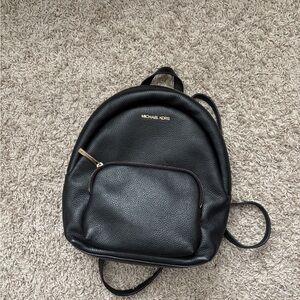 Micheal Kors  Black Backpack with Gold Details